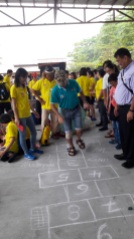 Hopscotch fun organised by the Singapore Kindness Movement. Photo by Chia Han Shen.